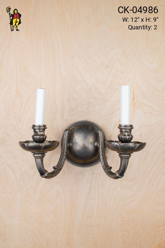 Art Deco Two Candle Wall Sconce