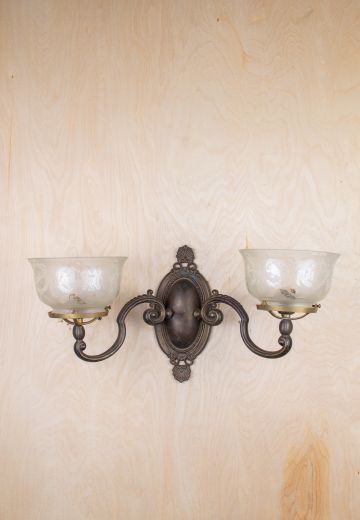 Victorian Two Light Gas Style Wall Sconce