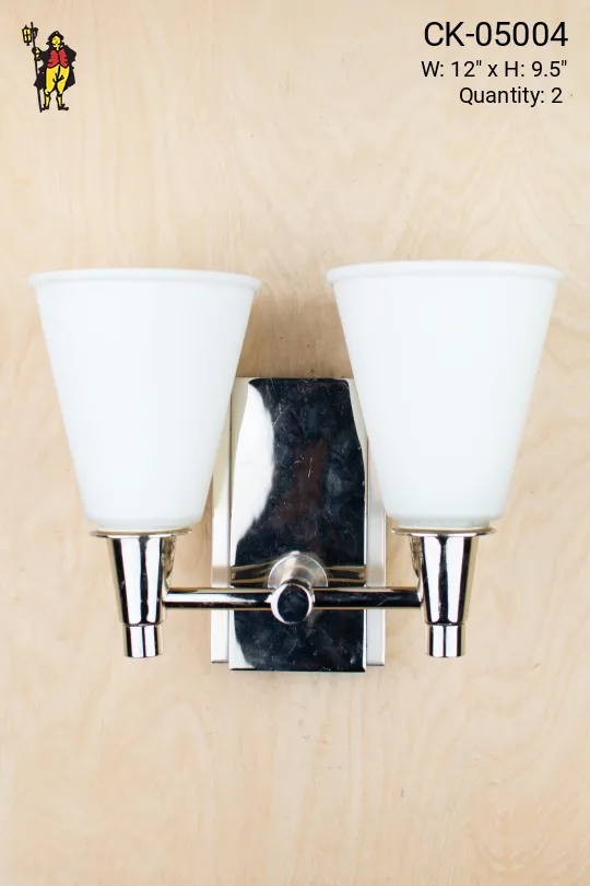 Mid Century Modern Polished Nickel Wall Sconce