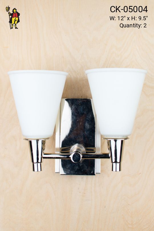 Mid Century Modern Polished Nickel Wall Sconce