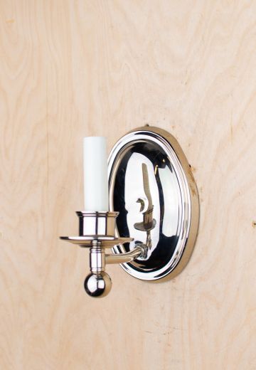Polished Nickel Single Candle Wall Sconce