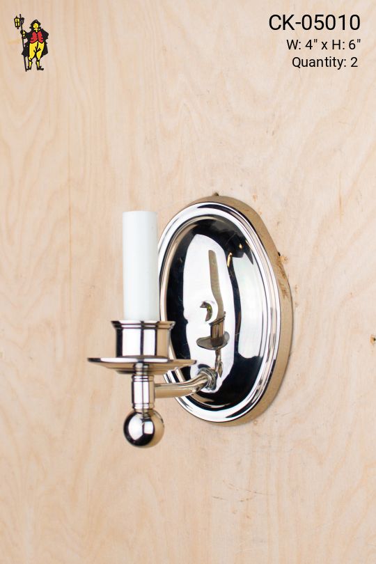 Polished Nickel Single Candle Wall Sconce