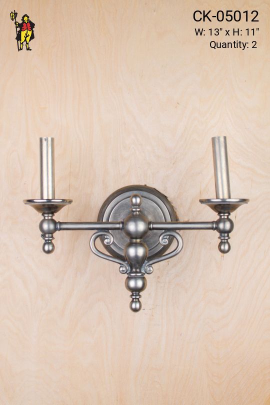 Two Candle Nickel Wall Sconce