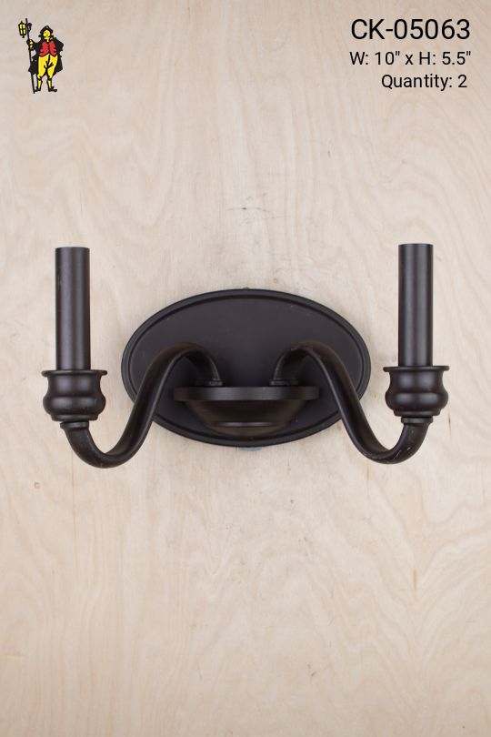 Modern Two Candle Bronze Wall Sconce