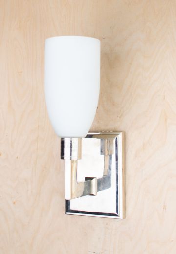 Contemporary One Light Wall Scone w/Frosted Glass Shade