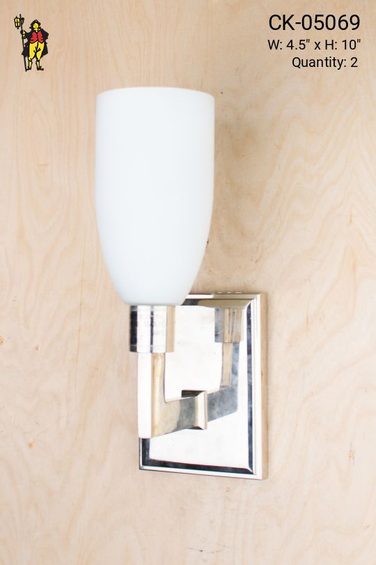 Contemporary One Light Wall Scone w/Frosted Glass Shade
