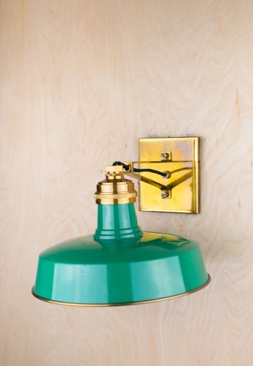 Green & Brass RLM Wall Sconce