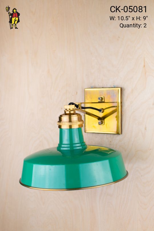 Green & Brass RLM Wall Sconce