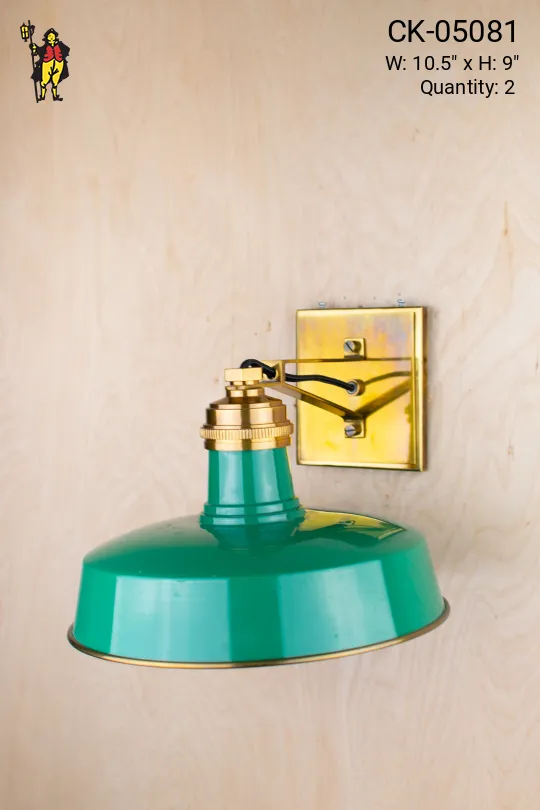 Green & Brass RLM Wall Sconce