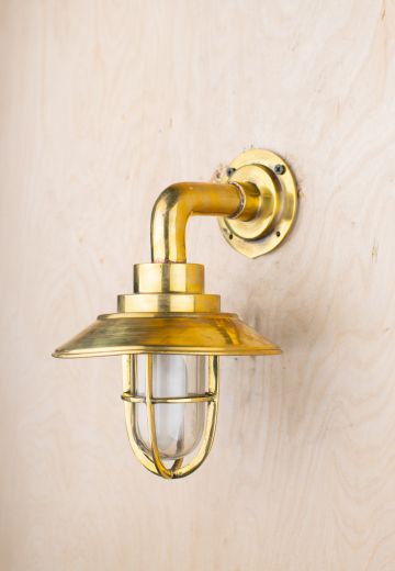 Brass Caged Single Down Light Wall Sconce