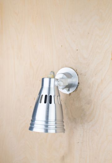 Pierced Polished Silver Spotlight Wall Sconce