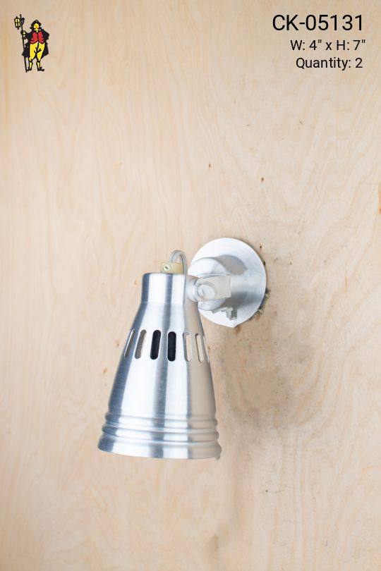 Pierced Polished Silver Spotlight Wall Sconce