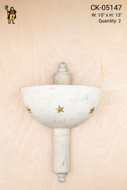 Ceramic Bowl 10" Wall Sconce w/Stars