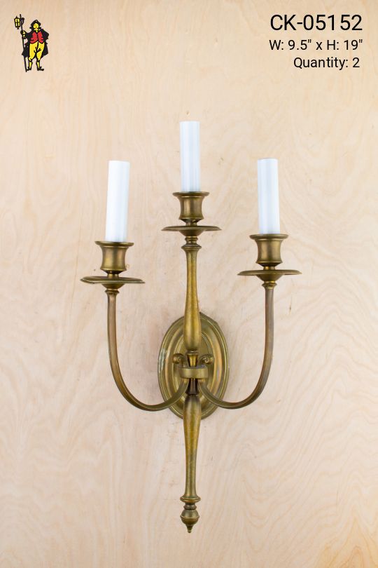 Traditional Tall Three Curved Arm Wall Sconce
