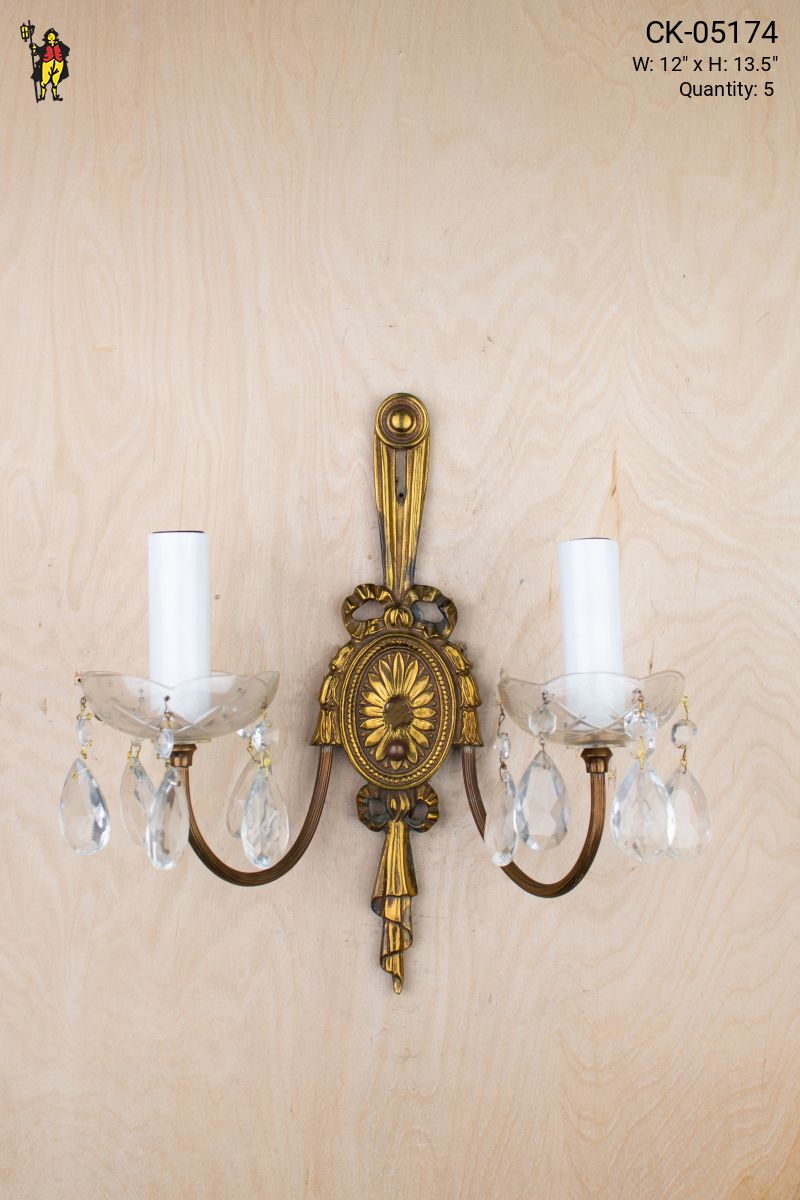 Antique brass candle wall lights top