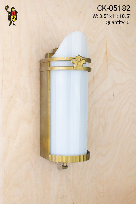 Mid Century Brass & Glass Wall Sconce