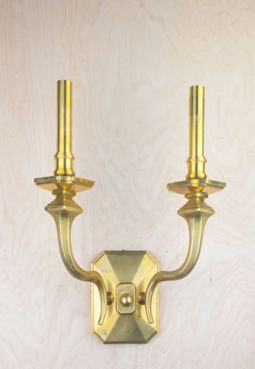 Two Candle Brass Wall Sconce