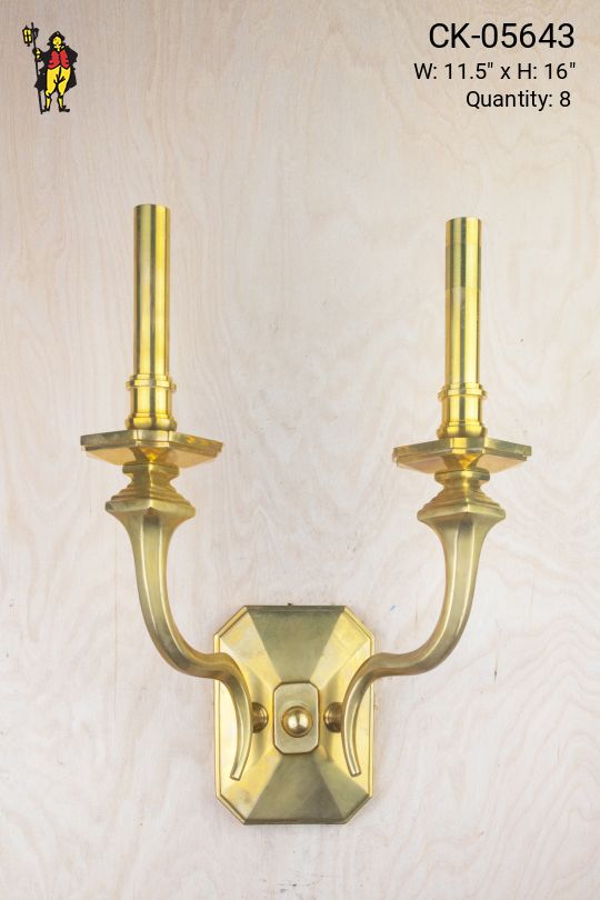 Two Candle Brass Wall Sconce