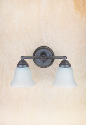 Two Light Wall Sconce w/Frosted Glass Shades