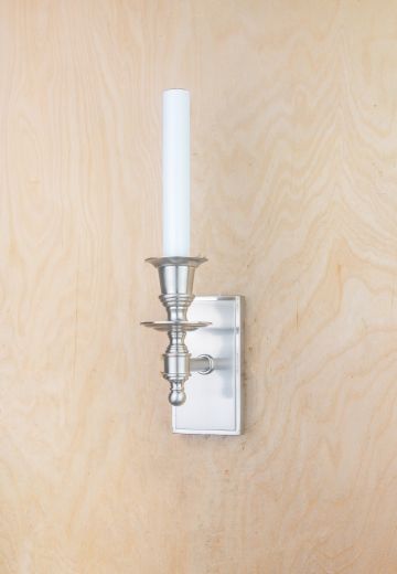 Single Candle Nickel Wall Sconce
