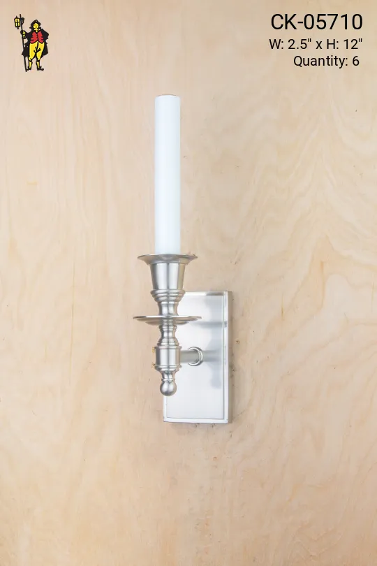 Single Candle Nickel Wall Sconce