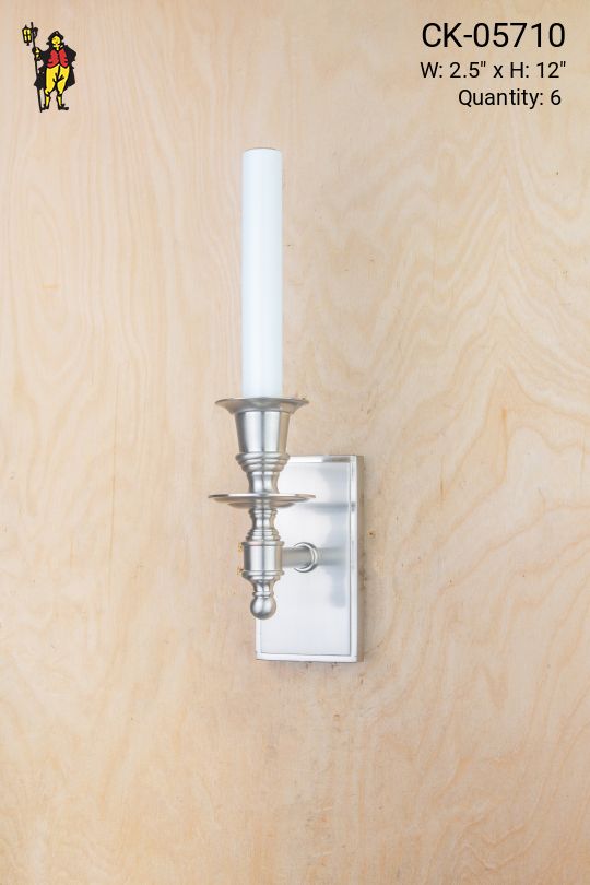 Single Candle Nickel Wall Sconce