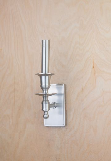 Nickel Single Candle Wall Sconce