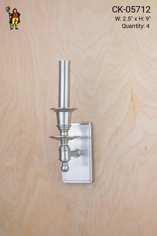 Nickel Single Candle Wall Sconce