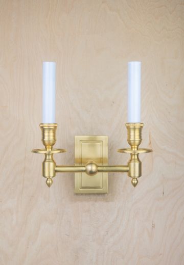 Two Candle Brass Wall Sconce