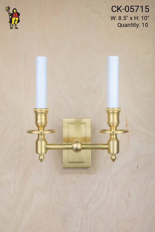 Two Candle Brass Wall Sconce