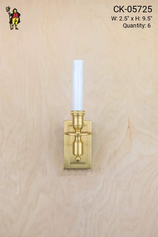 Single Candle Brass Wall Sconce