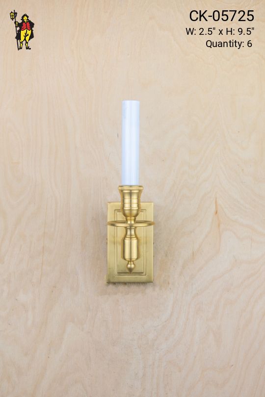 Single Candle Brass Wall Sconce