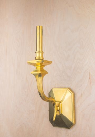 Single Candle Brass Wall Sconce