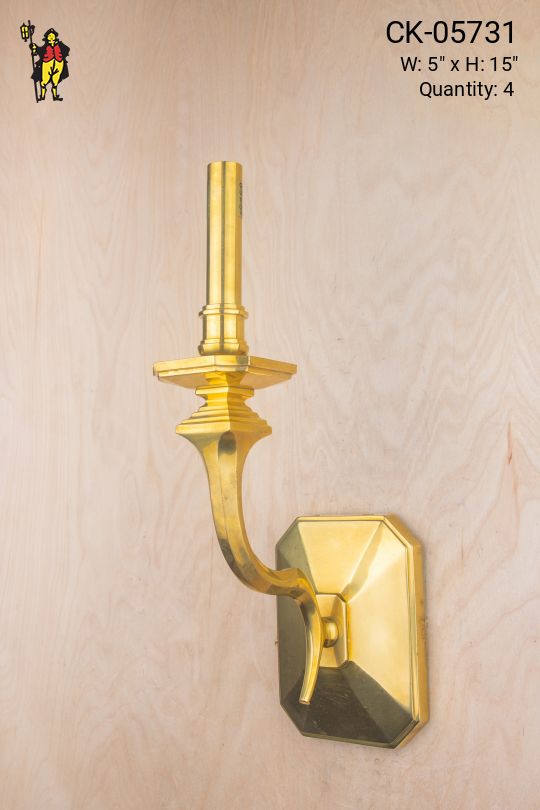 Single Candle Brass Wall Sconce