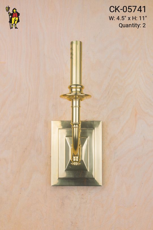 Single Brass Candle Wall Sconce