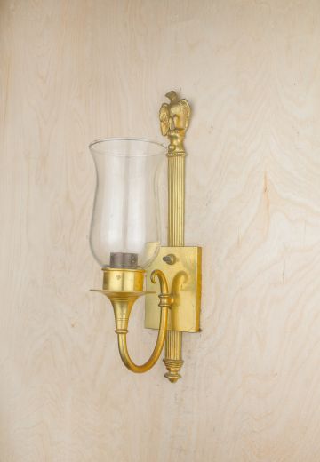 One Light Wall Sconce w/Etched Glass Hurricane Shade (Not Exact Match)