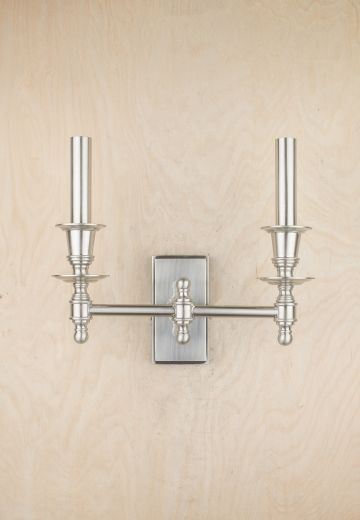 Two Silver Candle Wall Sconce