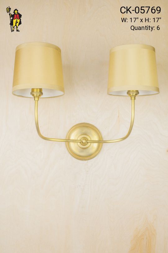 Two Curved Arm Contemporary Wall Sconce