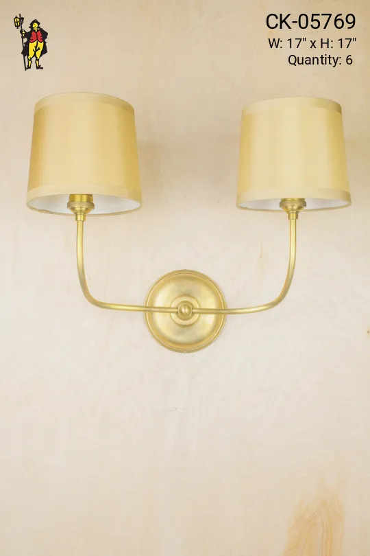 Two Curved Arm Contemporary Wall Sconce