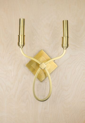Modern Two Brass Candle Wall Sconce