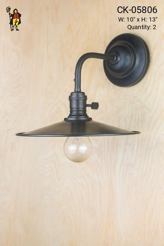 Black Reflector Wall Sconce