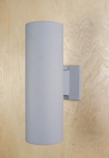 Painted Gray Two Light Can Wall Sconce