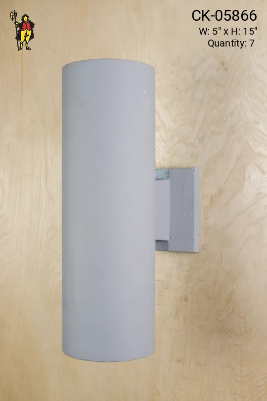 Painted Gray Two Light Can Wall Sconce