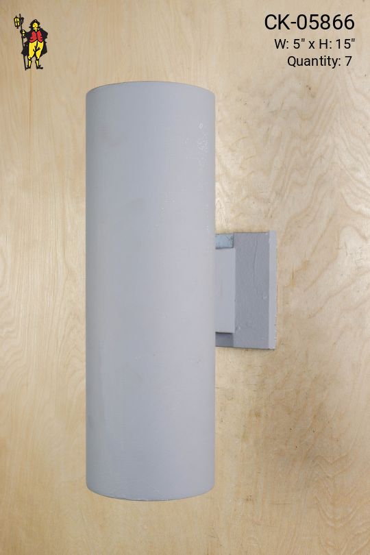 Painted Gray Two Light Can Wall Sconce