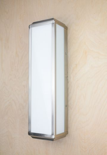 Mid-Century Silver Wall Sconce w/Frosted Glass