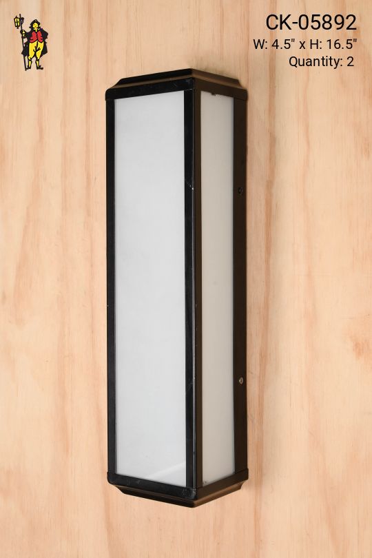 Mid-Century Silver Wall Sconce w/Frosted Glass