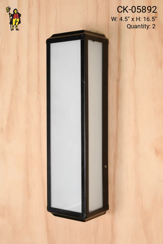 Mid-Century Silver Wall Sconce w/Frosted Glass