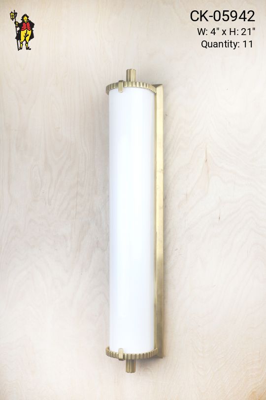 21" Brass & Glass Wall Sconce