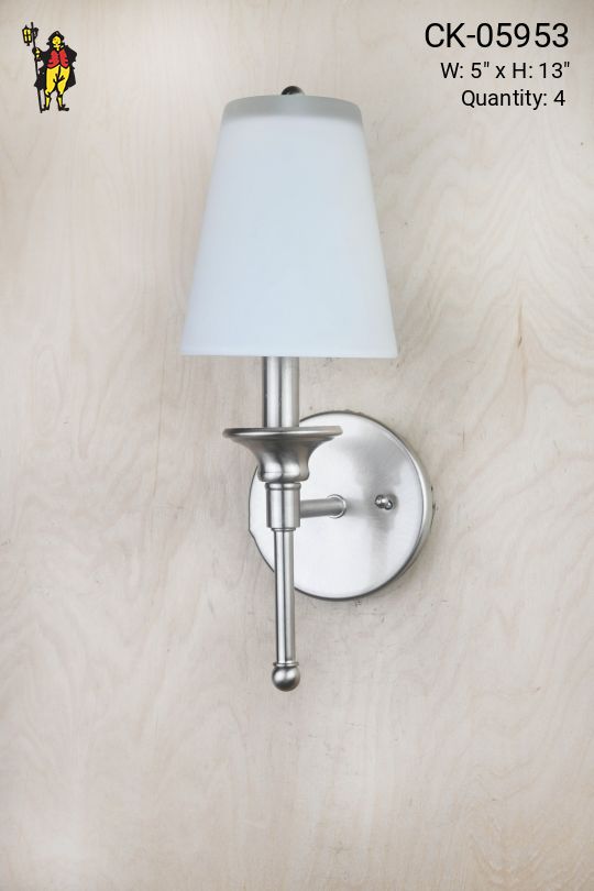 Modern Nickel Single Candle Wall Sconce
