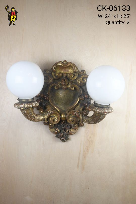 Oversize Two Light Deco Wall Sconce